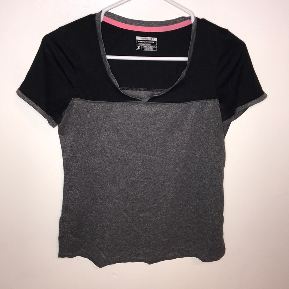 Layer 8 performance gray short sleeve shirt